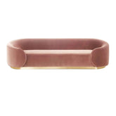 Elegant pink upholstered sofa with comfortable seating